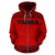 Tonga All Over Zip up Hoodie Polynesian Red and Black - Polynesian Pride