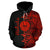 Tahiti Polynesian Hoodie Tahiti Flag Heartbeat Pattern Red Version TH0 - Polynesian Pride