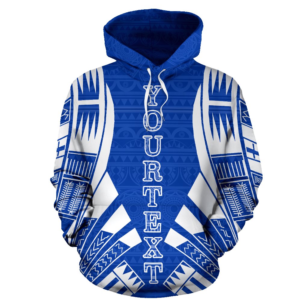 Pohnpei All Over Custom Hoodie Blue Tattoo Style - Polynesian Pride