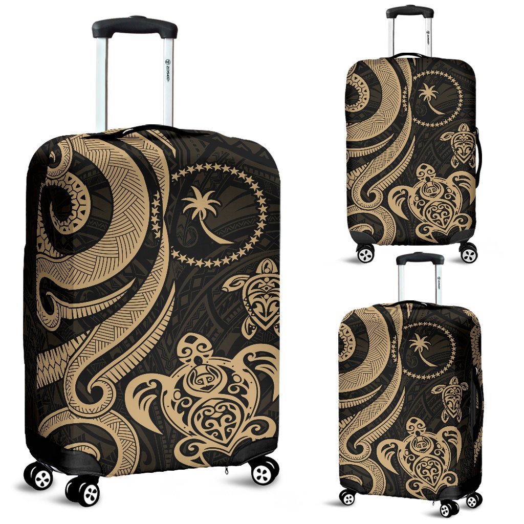 Chuuk Micronesian Luggage Covers - Gold Tentacle Turtle Gold - Polynesian Pride