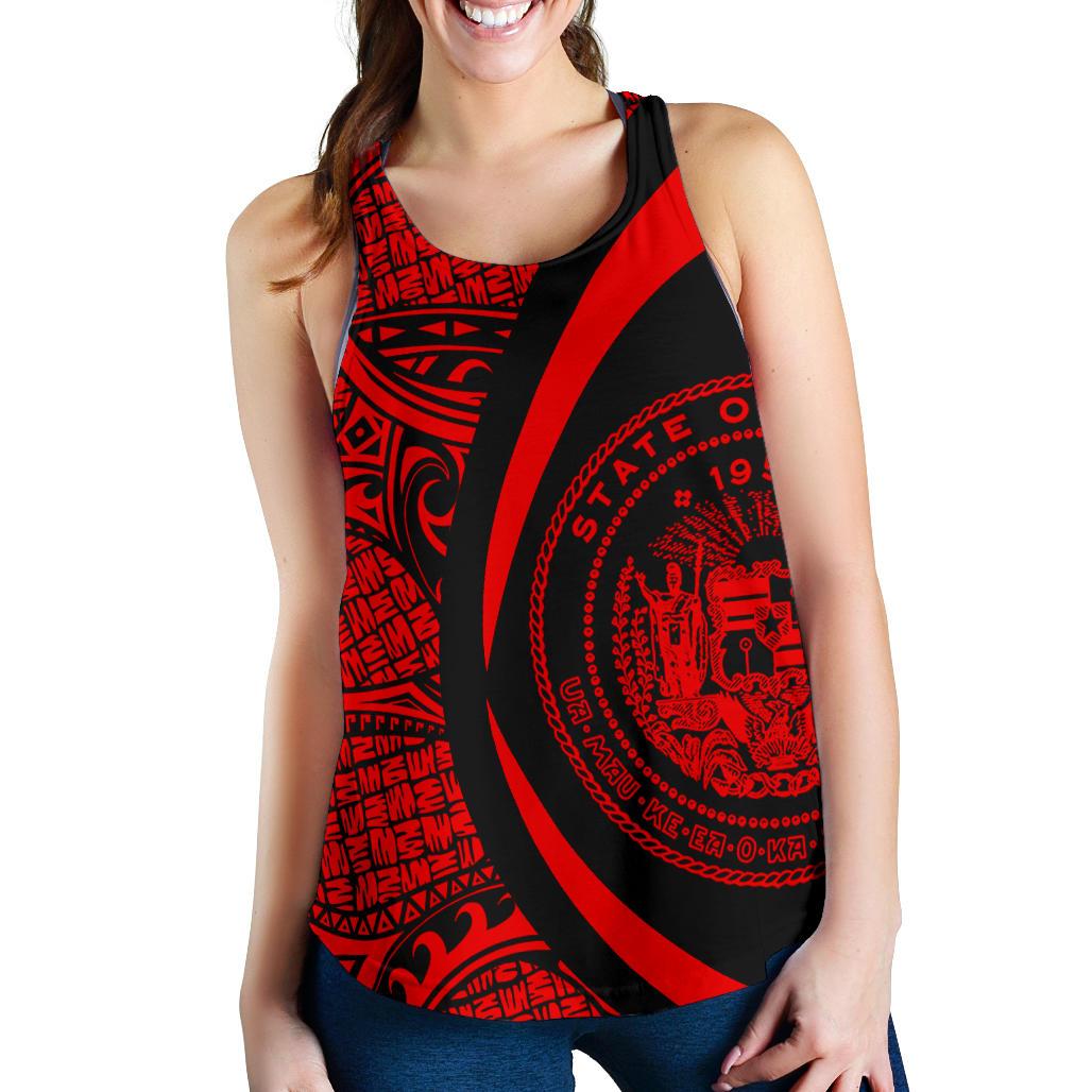 Hawaii Red Polynesian Women's Racerback Tank - Circle Style - Polynesian Pride