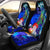 Polynesian Hawaii Custom Personalised Car Seat Covers - Humpback Whale with Tropical Flowers (Blue) Universal Fit Blue - Polynesian Pride