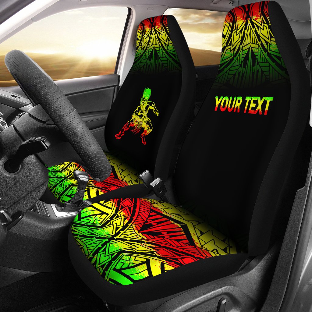 Hawaii Custom Personalised Car Seat Covers - Polynesian Warriors Tattoo Fog Reggae Universal Fit Reggae - Polynesian Pride