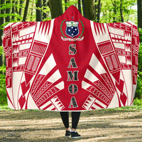 Samoa Hooded Blanket - Polynesian Tattoo Flag Hooded Blanket White - Polynesian Pride
