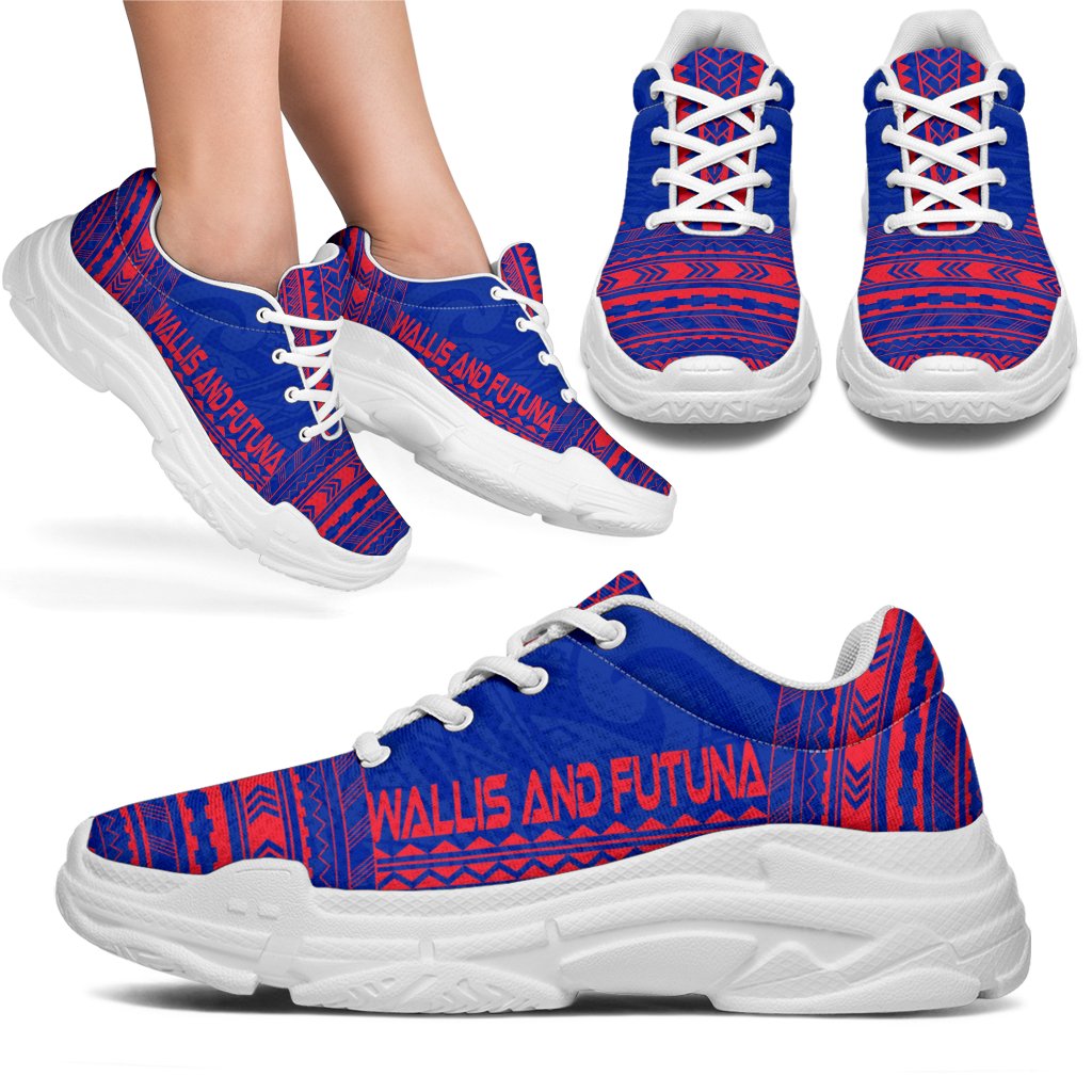 Wallis And Futuna Chunky Sneakers - Polynesian Chief Flag Version - Polynesian Pride