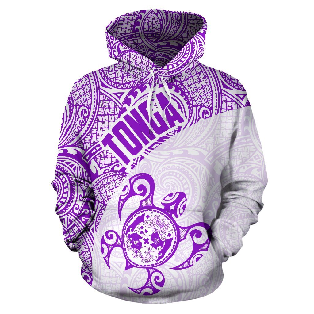 Tonga Hoodie Tonga Coat of Arms In Turtle Polynesian Tattoo 100 - Polynesian Pride