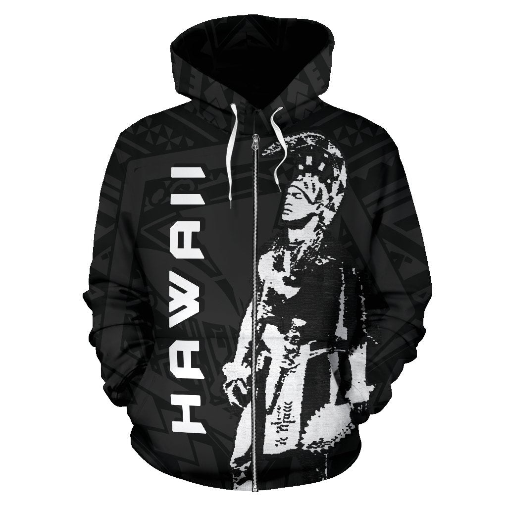 Custom Hawaii Helmet Polynesian Kanaka Warrior Hoodie (Zip) - Polynesian Pride