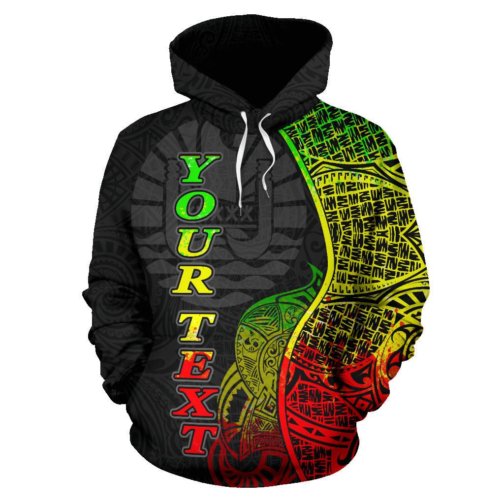 Tahiti Polynesian Custom Hoodie Coconut Reggae - Polynesian Pride