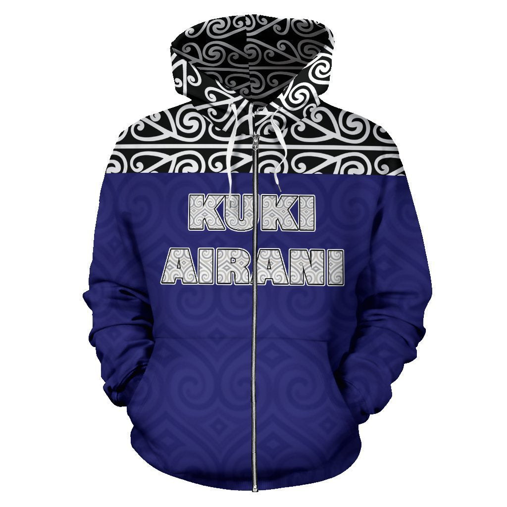 Cook Islands All Over Zip up Hoodie Maori Hoodie Version - Polynesian Pride