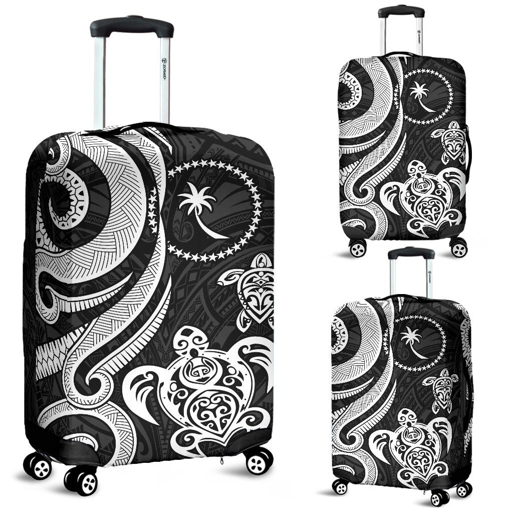 Chuuk Micronesian Luggage Covers - White Tentacle Turtle White - Polynesian Pride