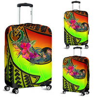 Pohnpei Luggage Covers - Polynesian Hook And Hibiscus (Raggae) - Polynesian Pride