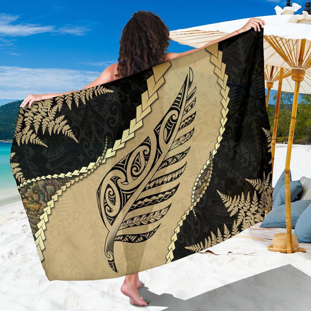 Paua Shell, Maori Silver Fern Sarong Sarong One Size Golden - Polynesian Pride