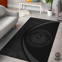 Hawaii Coat Of Arms Polynesian Area Rug Circle Style Rug Grey - Polynesian Pride