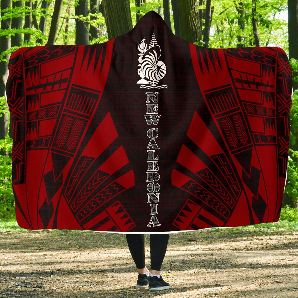 New Caledonia Hooded Blanket - Polynesian Tattoo Red Hooded Blanket Red - Polynesian Pride