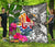 Tahiti Premium Quilt White - Turtle Plumeria Banana Leaf - Polynesian Pride