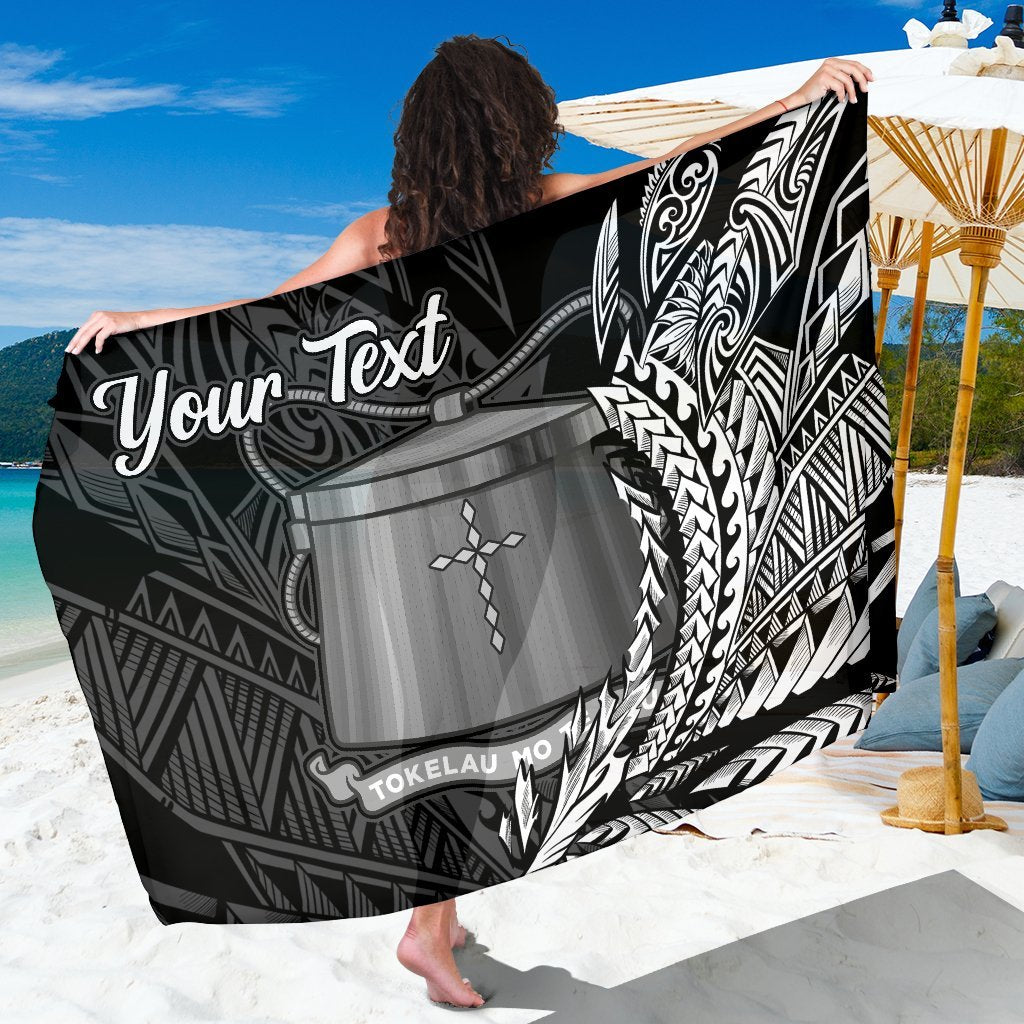 Tokelau Sarong - Custom Personalised Wings Style Sarong - Tokelau One Size Black - Polynesian Pride