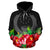 Pohnpei Polynesian Hoodie Black Hibiscus - Polynesian Pride