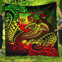 Fiji Premium Quilt - Reggae Shark Polynesian Tattoo - Polynesian Pride