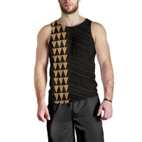 Hawaii Kakau Polynesian Kanaka Map Personalized Men's Tank Top - Gold - Polynesian Pride