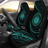 Hawaii Coat Of Arms Car Seat Covers - Turquoise - Frida Style - Polynesian Pride