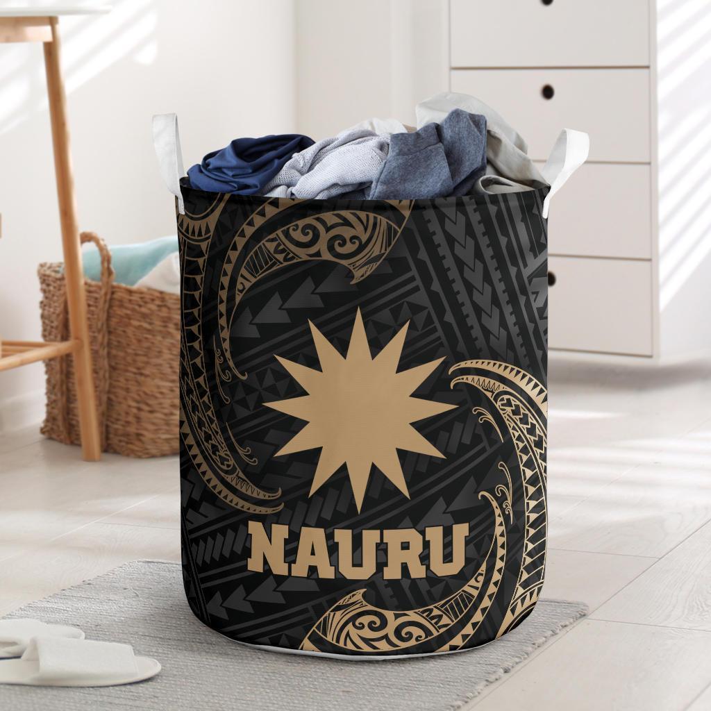 Nauru Polynesian Laundry Basket - Gold Tribal Wave One Style One Size One Style - Polynesian Pride