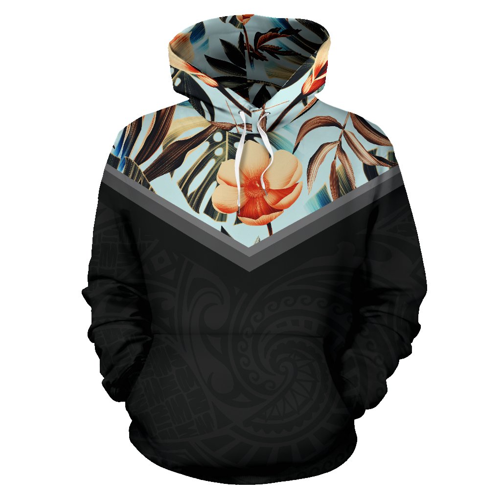 Hawaiian Pattern Vintage Hoodie Flower - Polynesian Pride