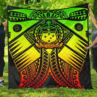 Samoa Polynesian Premium Quilt - Samoa Reggae Seal with Polynesian Tattoo - Polynesian Pride