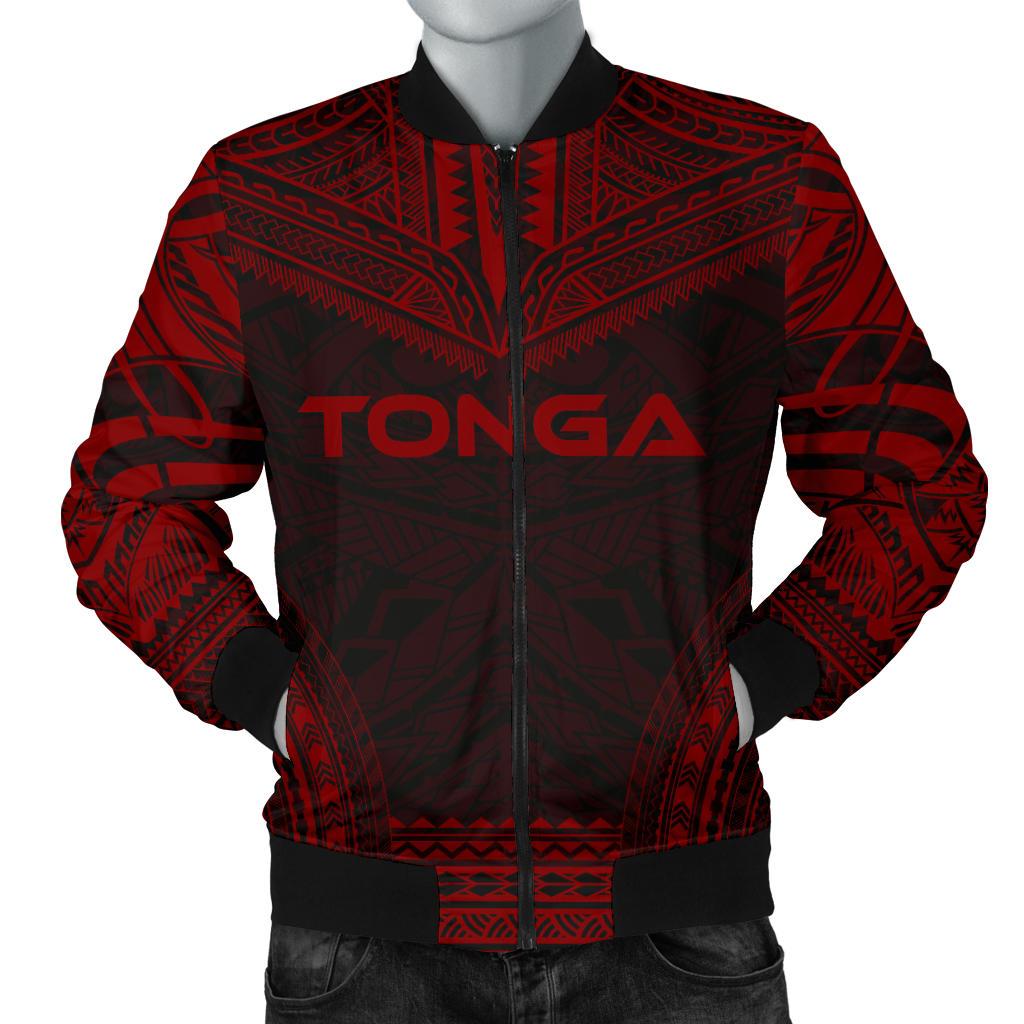 Tonga Polynesian Chief Men's Bomber Jacket - Red Version Red - Polynesian Pride