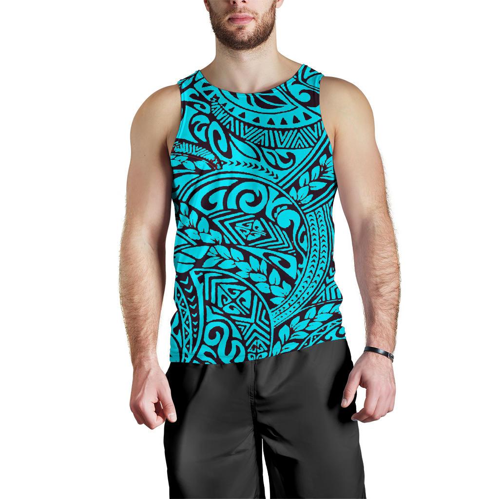 Polynesian Men Tank Top 44 Cyan - Polynesian Pride