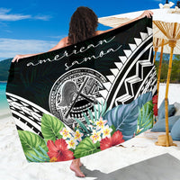American Samoa Sarong - American Samoa Coat of Arms & Polynesian Tropical Flowers White Women White - Polynesian Pride