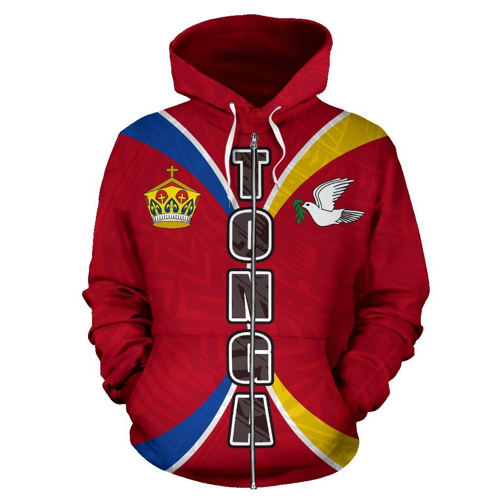 Tonga All Over Zip up Hoodie Polynesian Impact Version - Polynesian Pride
