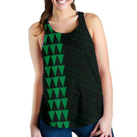 Hawaii Kakau Polynesian Anchor Women's Racerback Tank - Green - Polynesian Pride