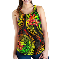 American Samoa Polynesian Women Racerback Tank - Reggae Plumeria - Polynesian Pride