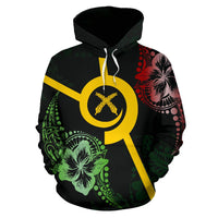 Vanuatu All Over Hoodie Hibiscus Style - Polynesian Pride