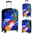 American Samoa Polynesian Custom Personalised Luggage Covers - Humpback Whale with Tropical Flowers (Blue) - Polynesian Pride