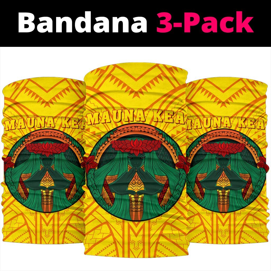Hawaii Colorful Polynesian Mauna Kea Goddess Pele Bandana 3 - Pack - AH - Yellow - Polynesian Pride