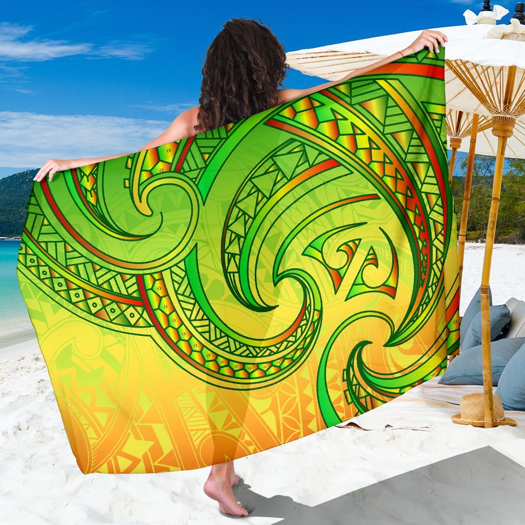 New Zealand Maori Mangopare Sarong Polynesian - Rasta Sarong One Size Green - Polynesian Pride