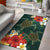 Hawaii Sea Turtle Hibiscus Plumeria Rug Black - Polynesian Pride