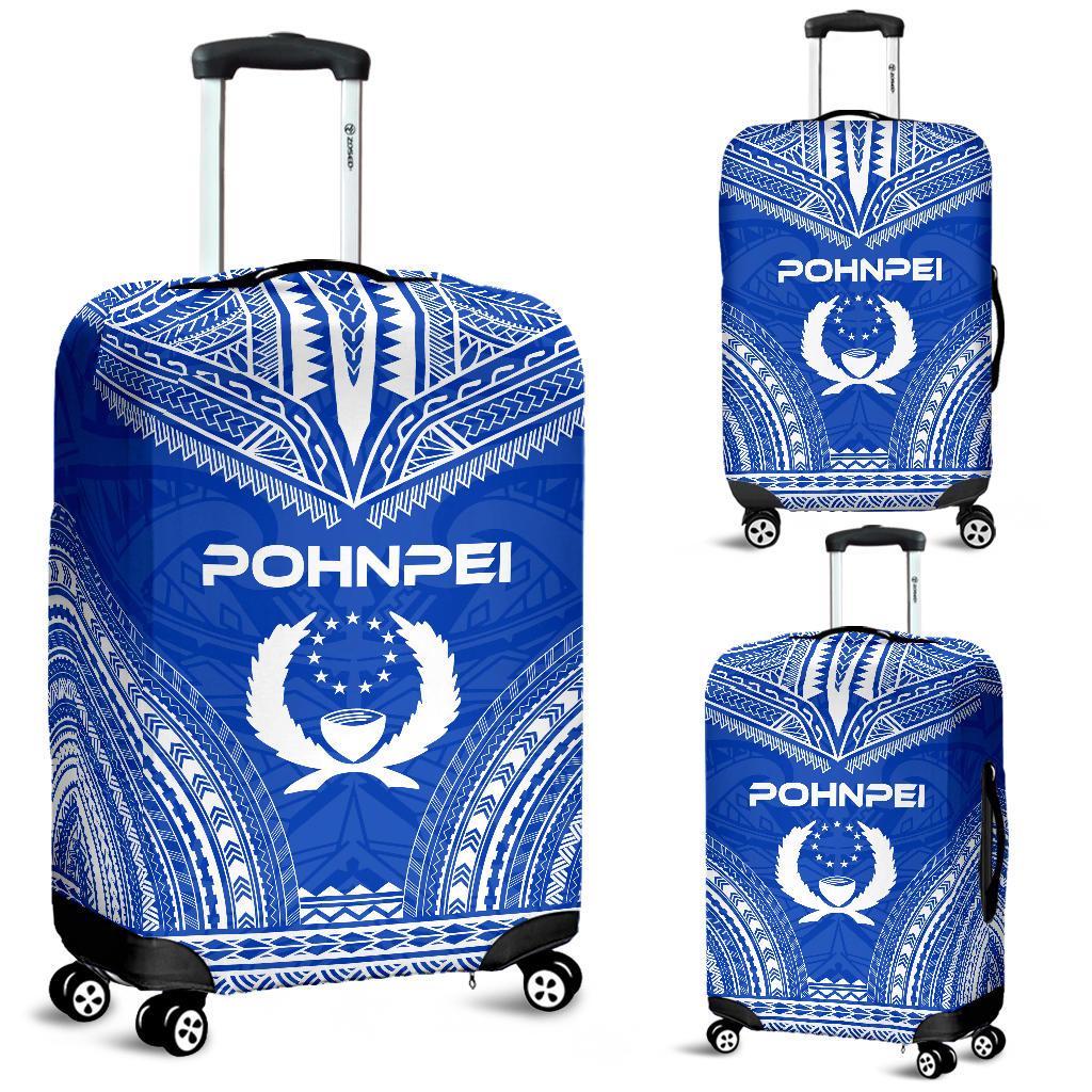 Pohnpei Flag Polynesian Chief Luggage Cover Blue - Polynesian Pride