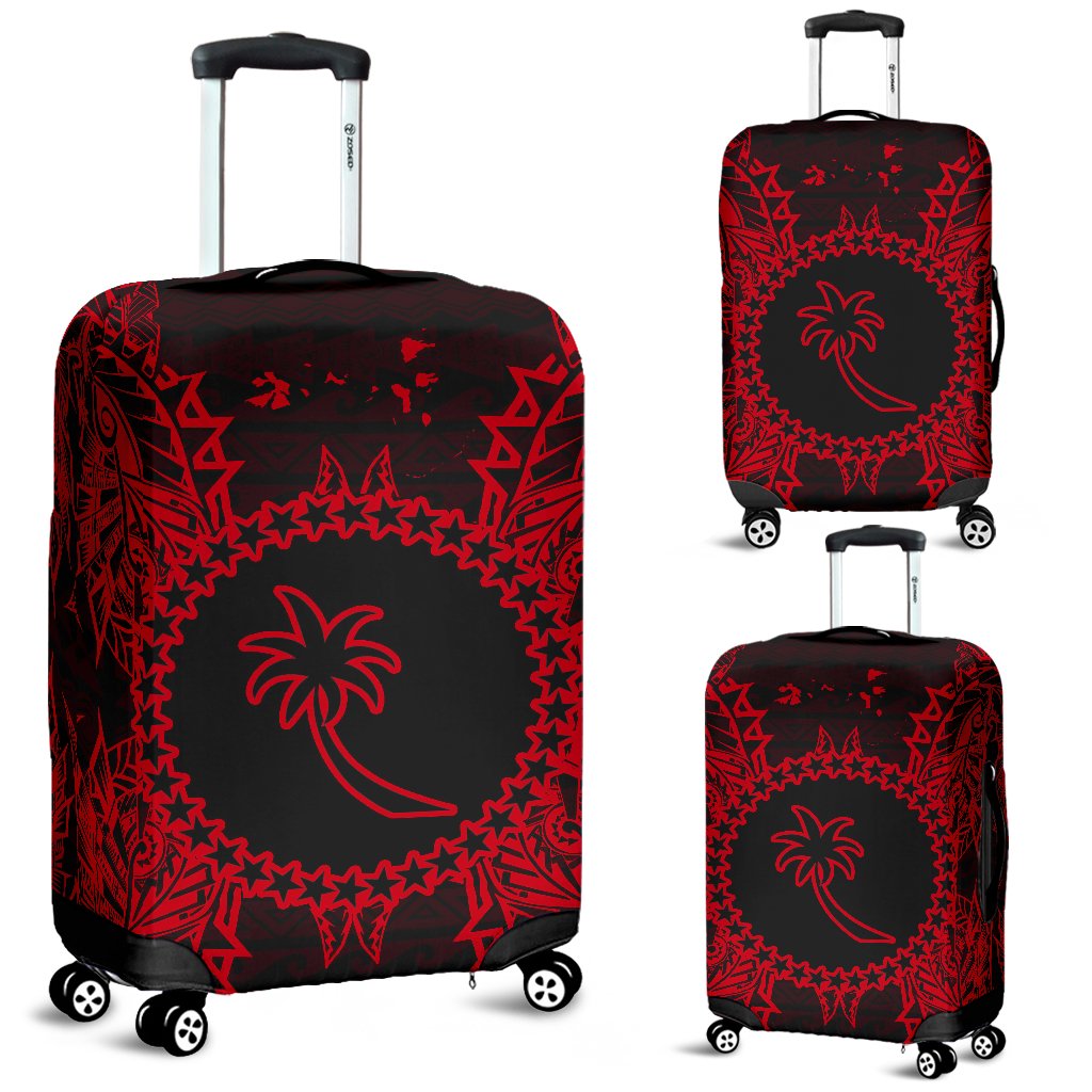Chuuk Polynesian Luggage Covers Map Red Red - Polynesian Pride