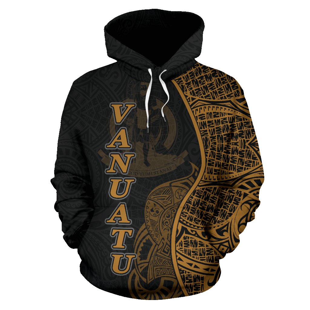 Vanuatu Polynesian Hoodie Coconut Tree Gold - Polynesian Pride