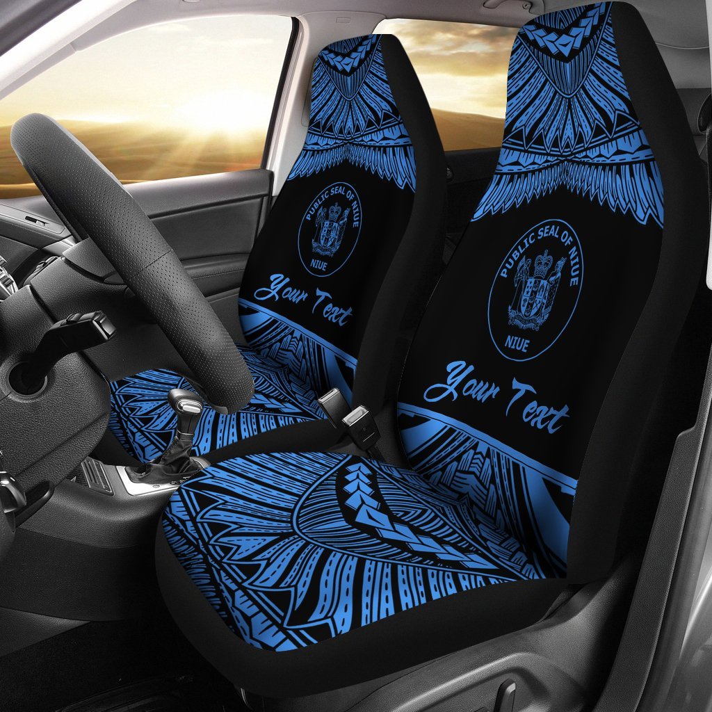 Niue Polynesian Custom Personalised Car Seat Covers - Pride Blue Version Universal Fit Blue - Polynesian Pride
