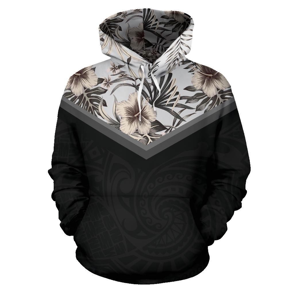 Hawaii Grey Hibiscus Hoodie - Polynesian Pride