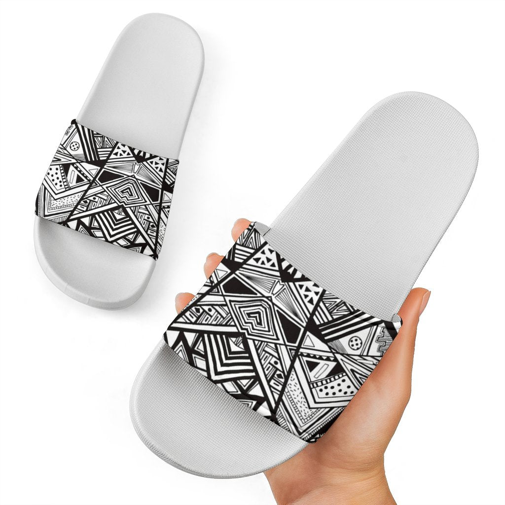 Polynesian Slide Sandals 17 White - Polynesian Pride