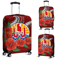 Tahiti Polynesian Luggage Covers - Hibiscus Coat of Arm Red RED - Polynesian Pride