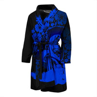 Guam Men's Bathrobe - Hibiscus And Wave Blue Men's Bath Robe - Guam Men's Bathrobe - Hibiscus and Wave Blue K6 Universal Fit Blue - Polynesian Pride