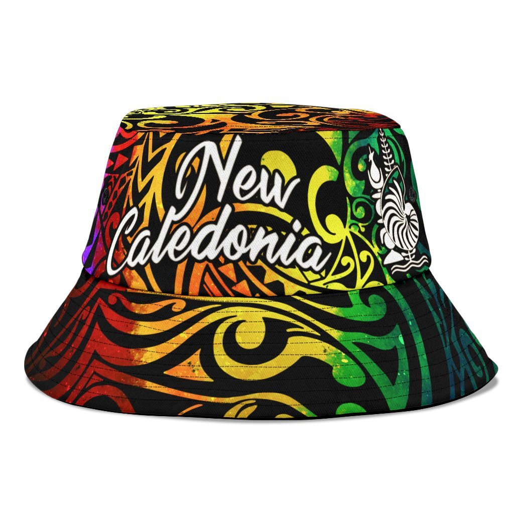 new-caledonia-bucket-hat-rainbow-polynesian-pattern