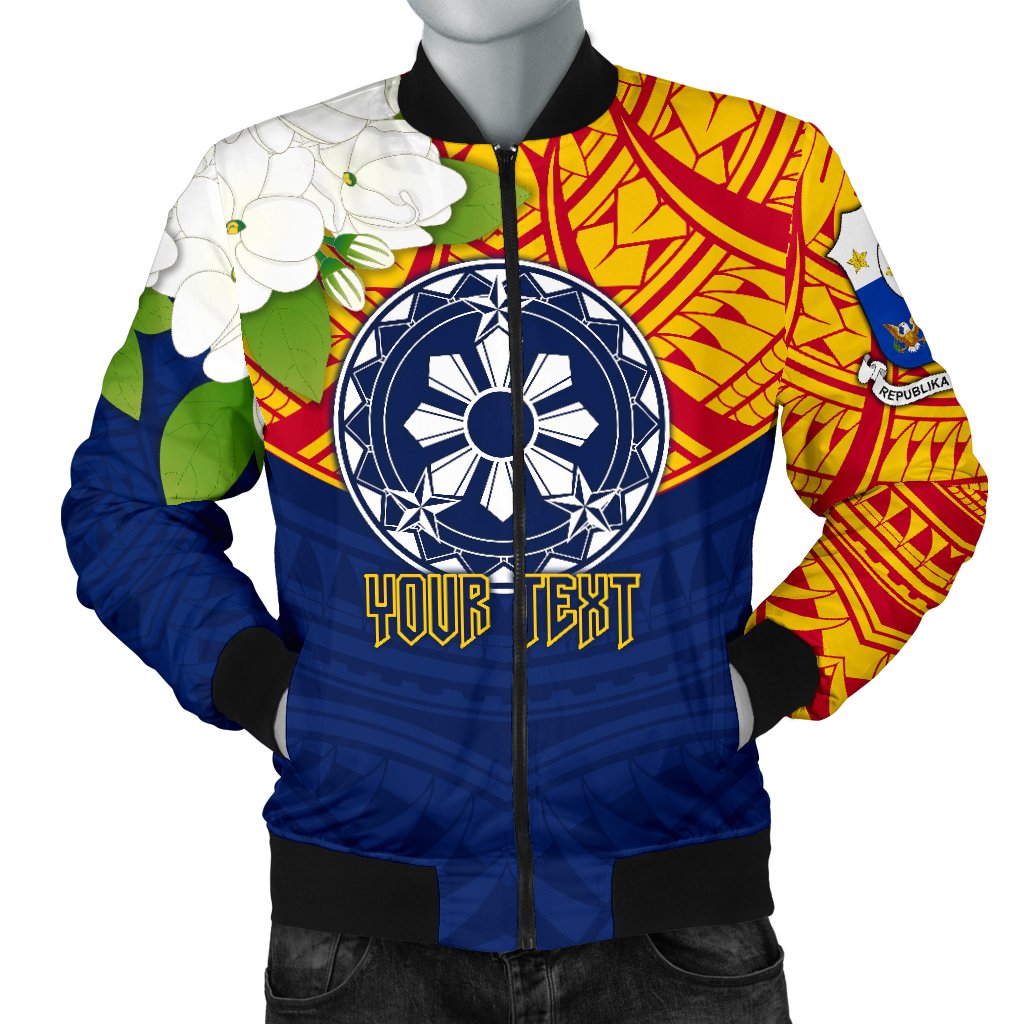 The Philippines Personalised Men's Bomber Jacket - Filipino Sampaguita Red - Polynesian Pride