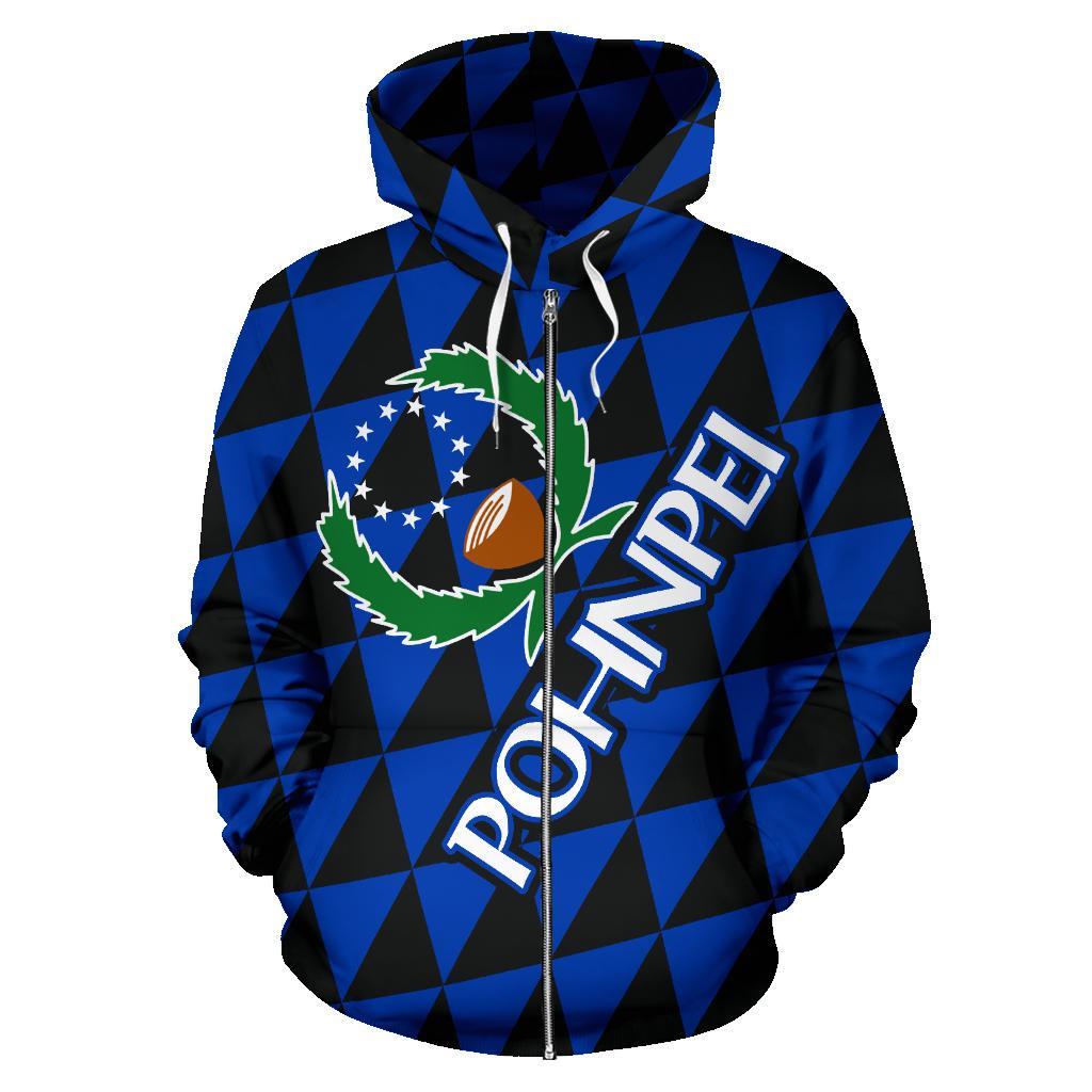 Pohnpei Polynesian Zip up Hoodie Pohnpei Flag - Polynesian Pride