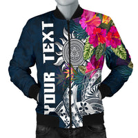 Polynesian Custom Personalised Men's Bomber Jacket - Summer Vibes Blue - Polynesian Pride